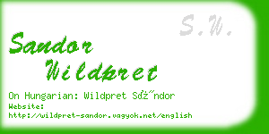 sandor wildpret business card